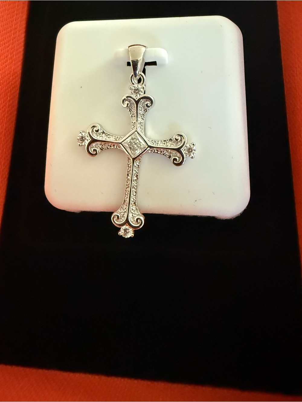 Moissanite Cross Pendant in Solid 925 sterling Silver